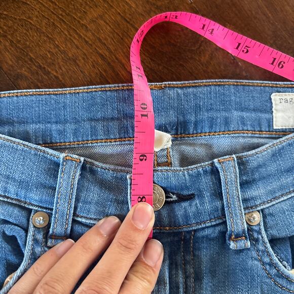 Rag & Bone Mid-Rise Skinny Step-hem Denim Capri Jeans Sunset Women's Size 27 - Picture 10 of 11